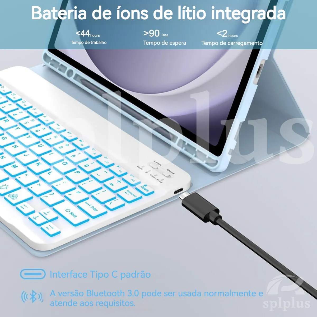Capa Para Tab S7/s8+teclado Retroiluminado + Mouse - Imagem 6