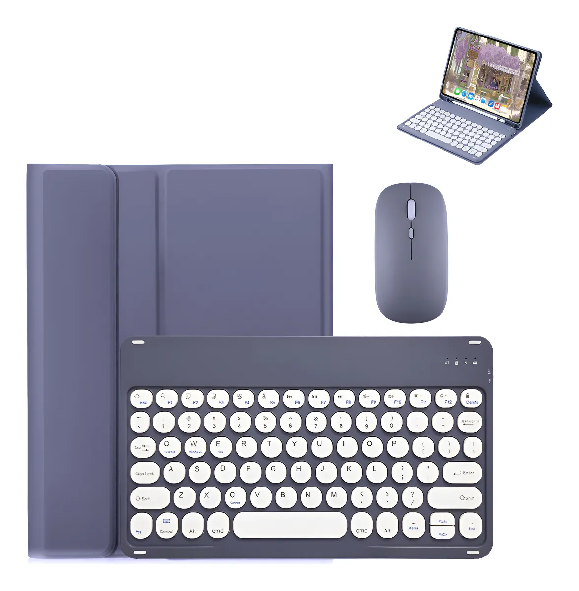 12.4pol Teclado Com Capa Mouse Para Samsung Tab S10+/s9fe+ - Imagem 12