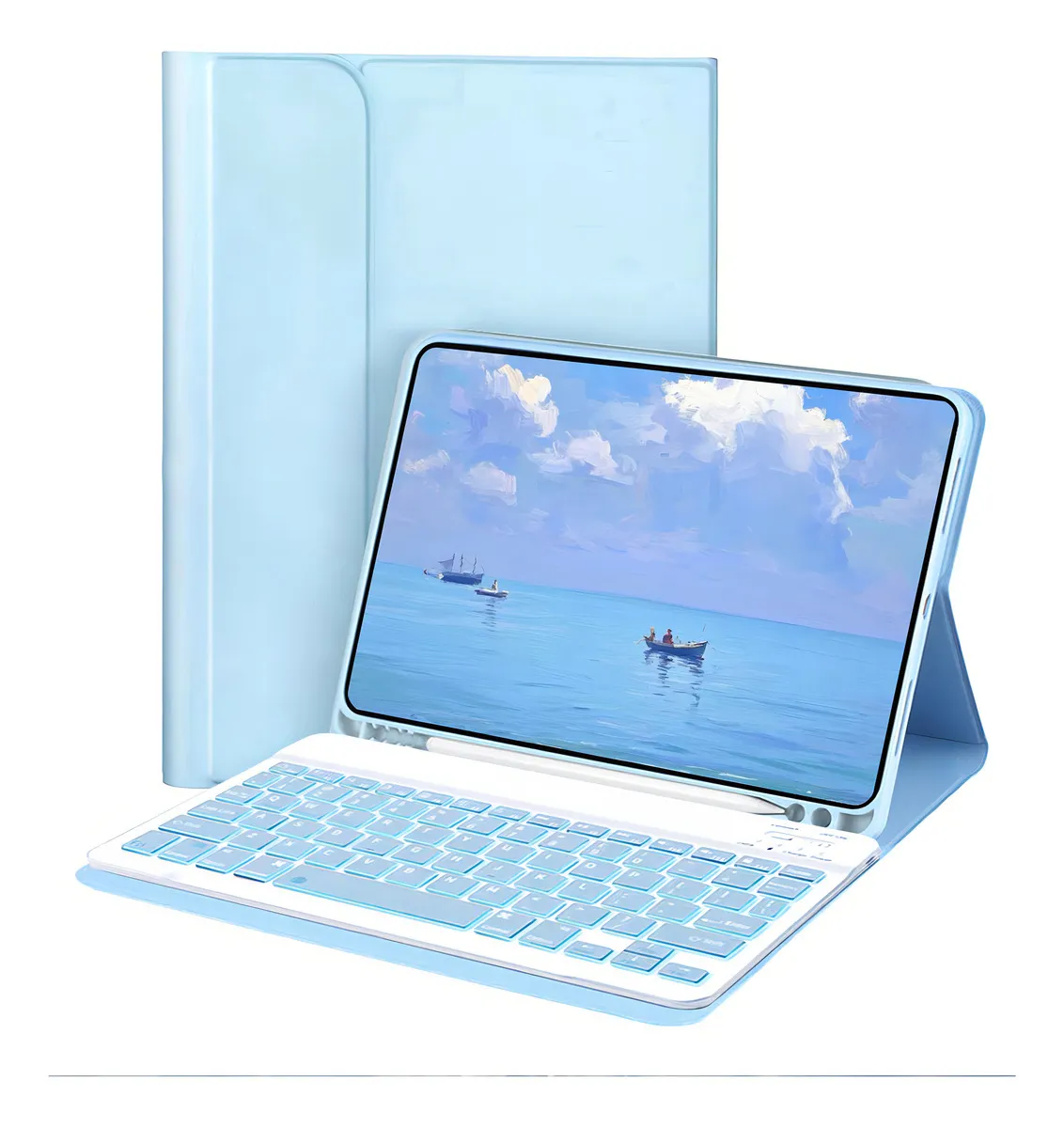 Capa Para Tab A8 10.5 X200/x205 Teclado Bluetooth Iluminado Cor Preto Teclado Iluminado - Imagem 3