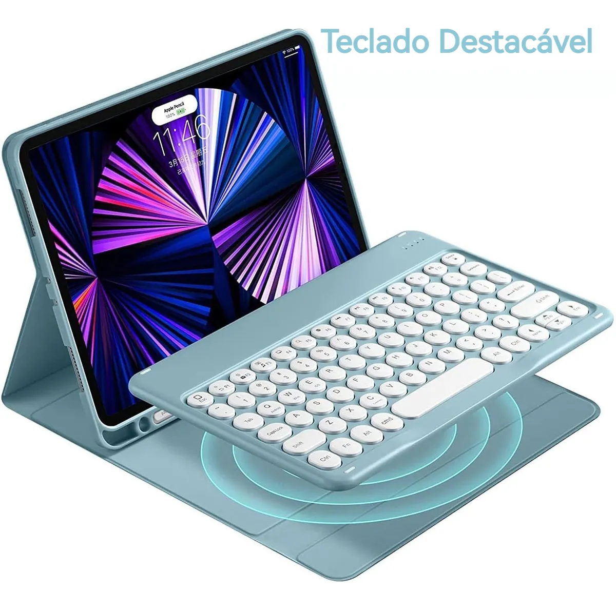 Teclado + Mouse Capa Tablet Para S7 Fe (12,4in Universal) - Imagem 3