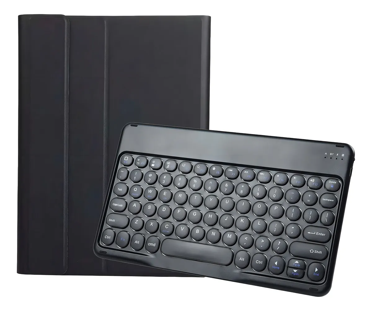 Capa Magnética de Couro com Teclado Touch Para Tab S7 / S7FE / S8 Cor Elegante Preto Shell & Teclado Touch - Imagem 13