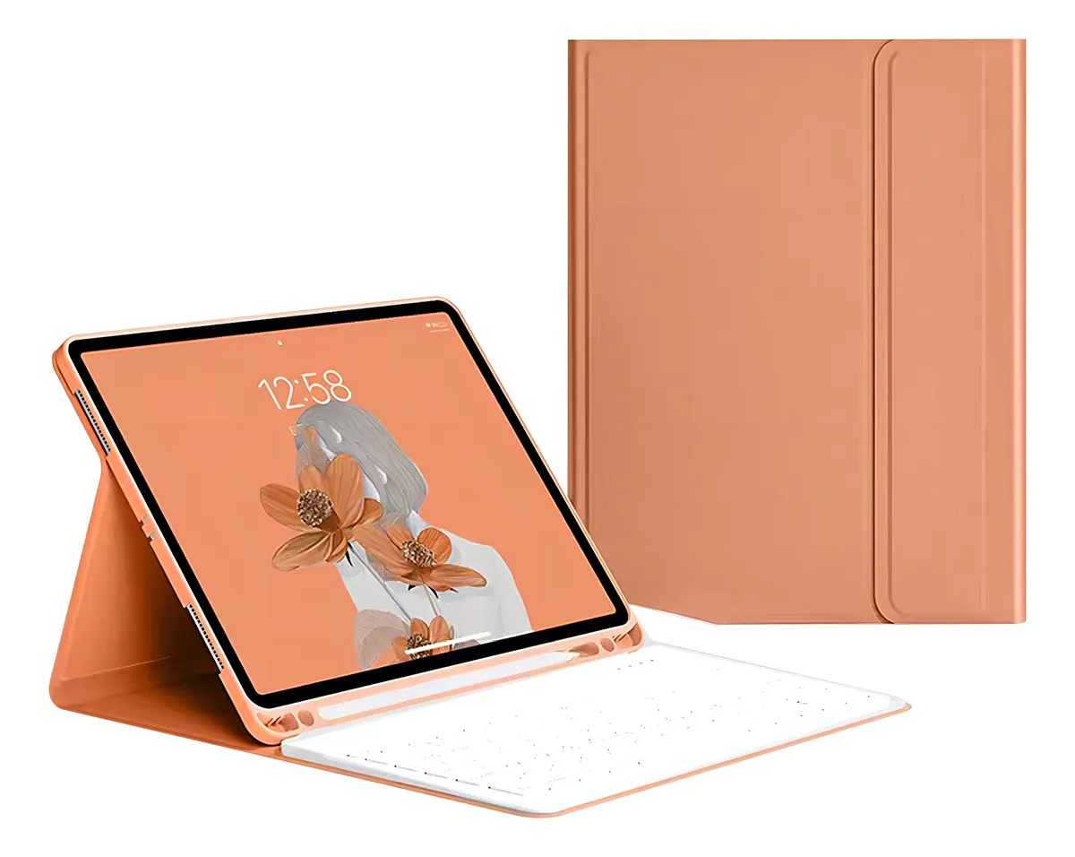 Capa Magnética de Couro com Teclado Touch Para Tab S7 / S7FE / S8 Cor Elegante Preto Shell & Teclado Touch - Imagem 18