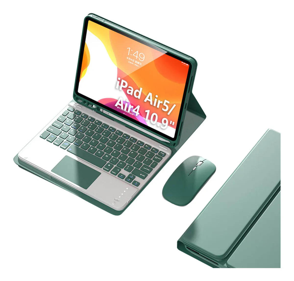 Capa Para iPad Air4/air5 10.9pol E Teclado De Bluetooth Cor Lavender Grey + Teclado - Imagem 26