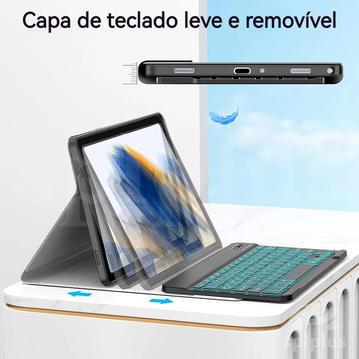 Capas E Mouse Para Tab S6 Lite Com Teclado Retroiluminado - Imagem 5