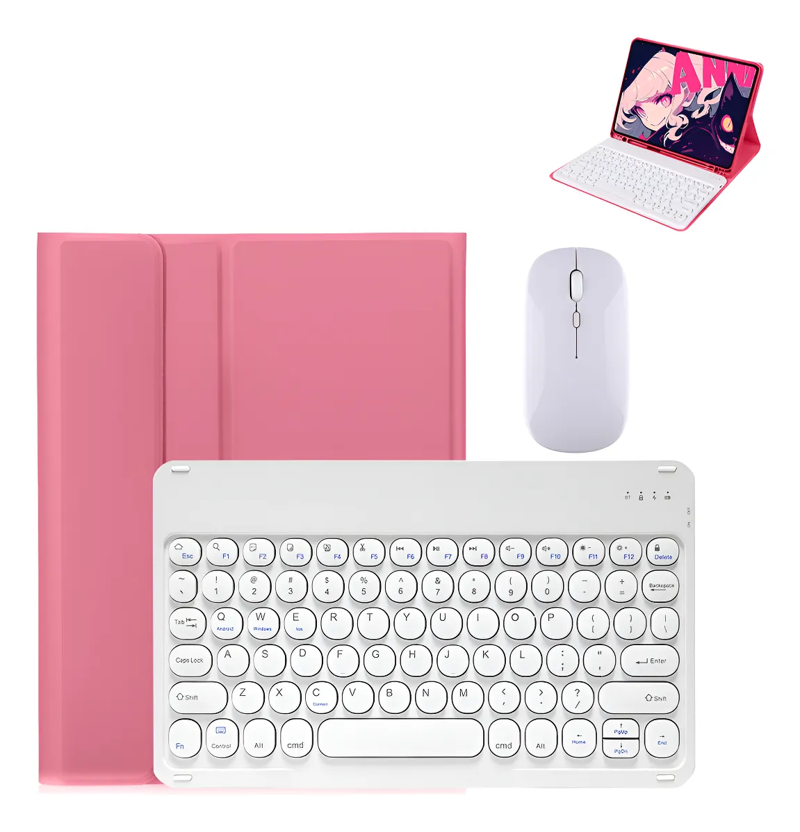 12.4pol Teclado Com Capa Mouse Para Samsung Tab S10+/s9fe+ - Imagem 13