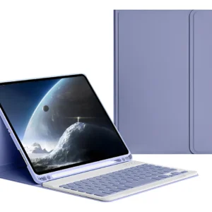 Capa Para iPad Air4/air5 10.9pol E Teclado De Bluetooth Cor Lavender Grey + Teclado