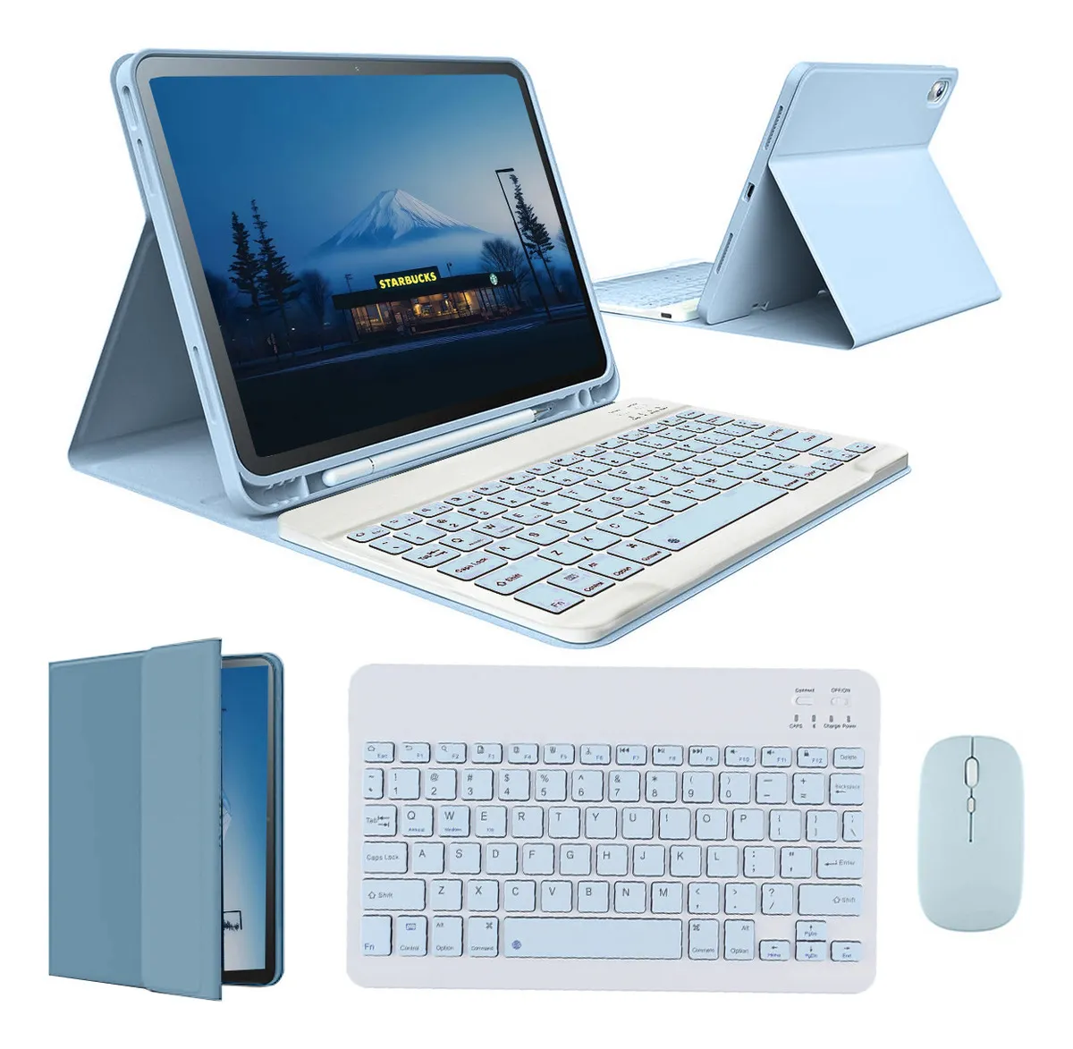 Capa Para iPad 9ª/8ª/7ªgeração A2602 A2603 Com Teclado Touch Cor Rosa + Teclado Touchpad - Imagem 22