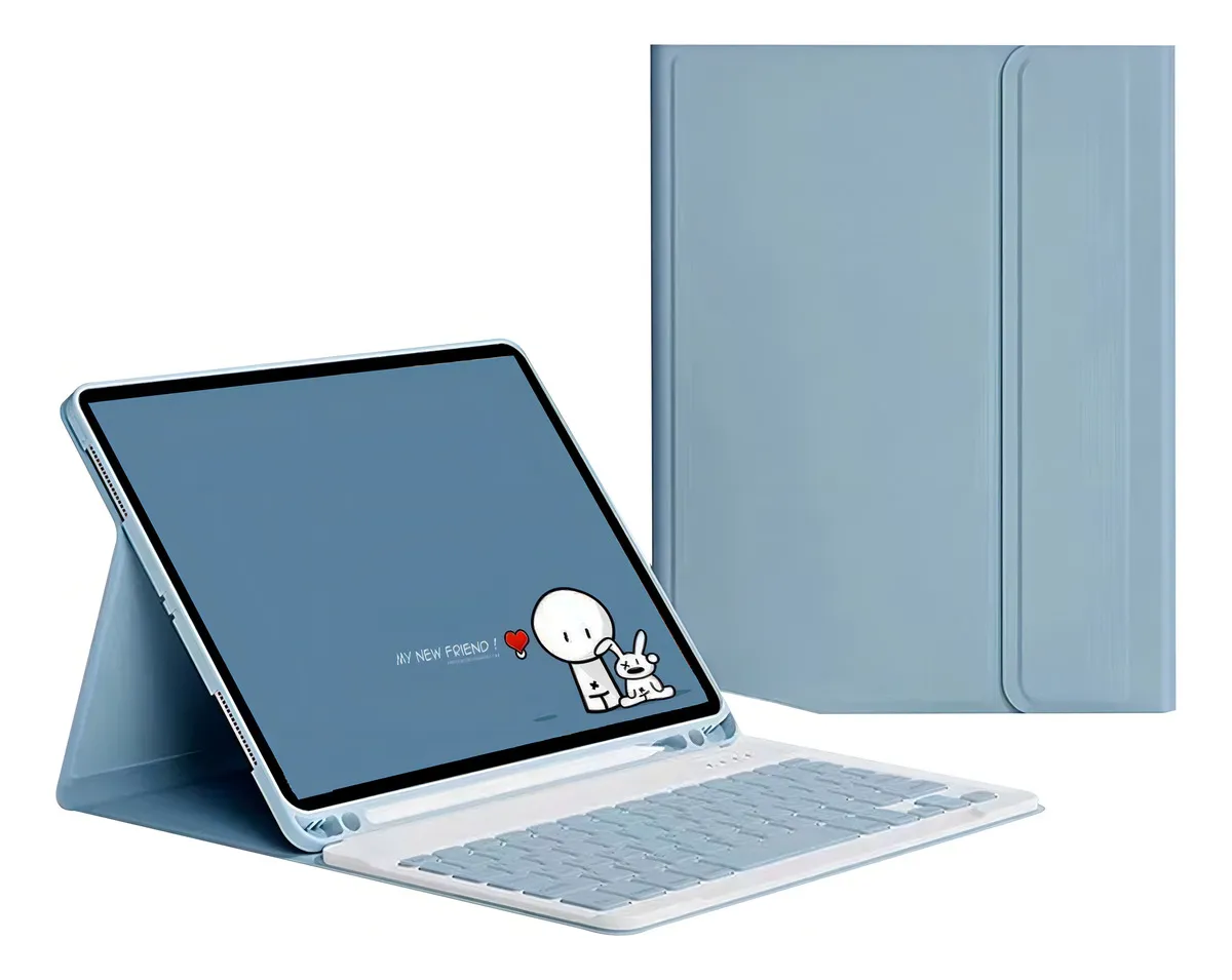 Capa Para iPad Air4/air5 10.9pol E Teclado De Bluetooth Cor Lavender Grey + Teclado - Imagem 13