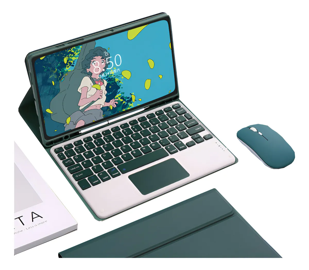 Capa + Teclado Bluetooth + Mouse Para iPad Pro 11 Polegadas Cor Roxo + Teclado Roxo + Mouse Bluetooth Branco - Imagem 17