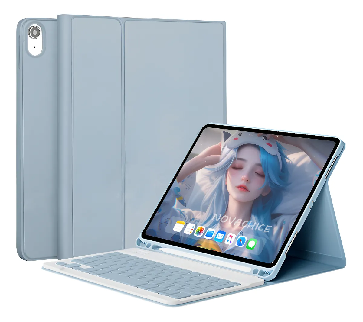 Capa Suporte Para iPad 6ª/5ª/air2 9.7 Pol+teclado Bluetooth Cor Laranjateclado - Imagem 5