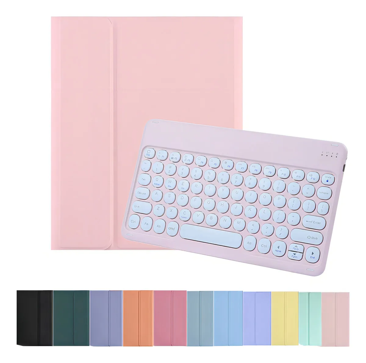 Capa Magnética de Couro com Teclado Touch Para Tab S7 / S7FE / S8 Cor Elegante Preto Shell & Teclado Touch - Imagem 9