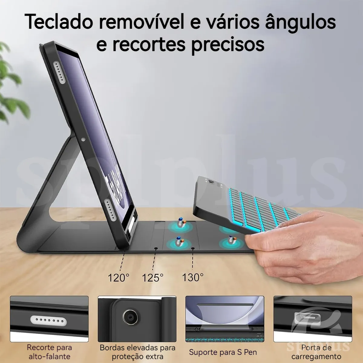 Capas E Mouse Para Tab S6 Lite Com Teclado Retroiluminado - Imagem 8