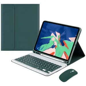 Teclado Bluetooth + Capa + Mouse Para iPad 9ª Geração 10.2'' Cor Capa Verde Escura + Teclado Verde Escuro + Mouse Verde Escuro