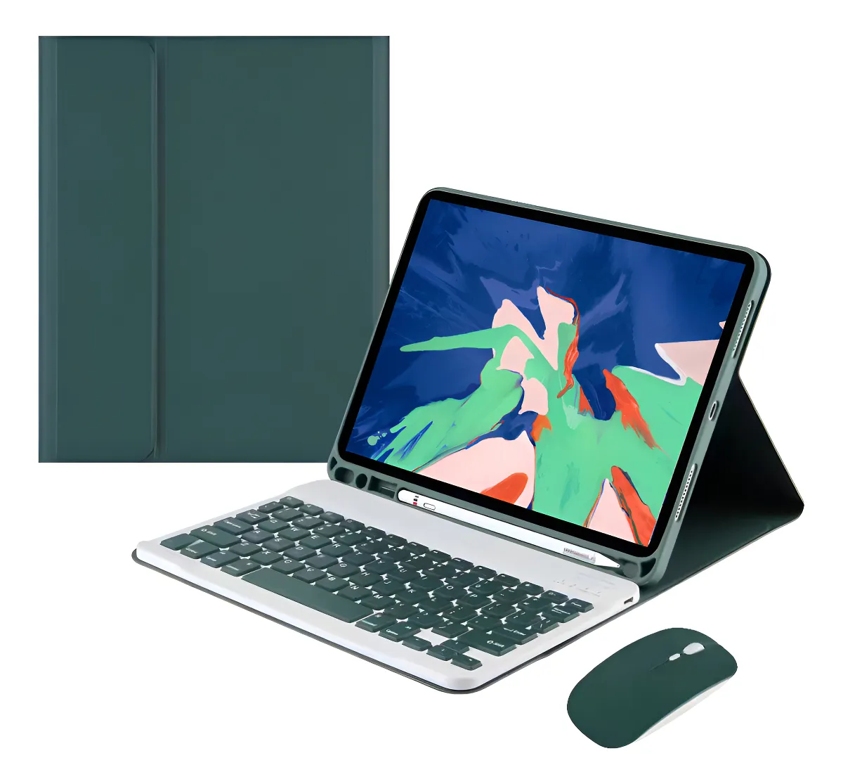 Teclado Bluetooth + Capa + Mouse Para iPad 9ª Geração 10.2'' Cor Capa Preta + Teclado Preto + Mouse Preto - Imagem 13