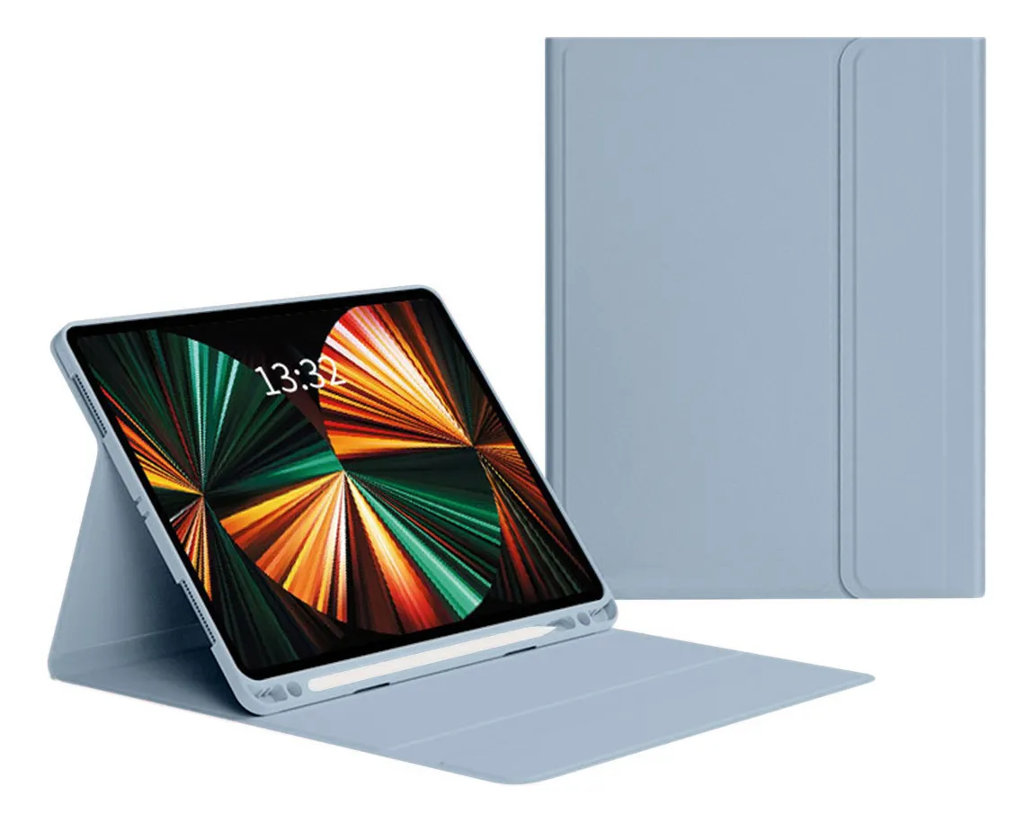 Capa Smart Magnética Dobrável Para iPad 9/8/7/air 3/pro10.5 Cor Céu Azul - Imagem 3