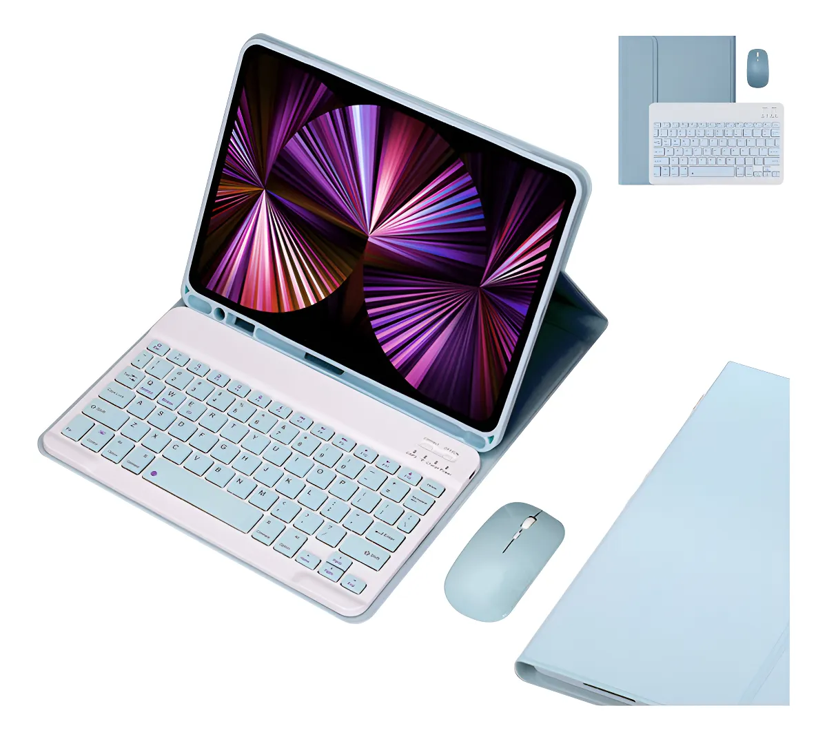 Teclado Bluetooth + Capa + Mouse Para iPad 9ª 8ª 7ª Geração - Imagem 12