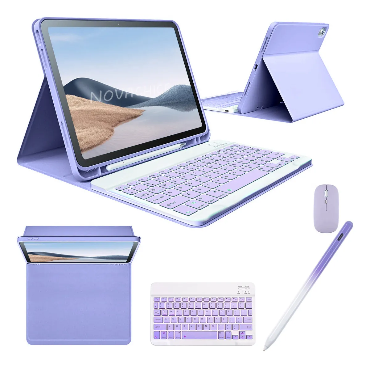 Capa Suporte Para iPad 6ª/5ª/air2 9.7 Pol+teclado Bluetooth Cor Laranjateclado - Imagem 7