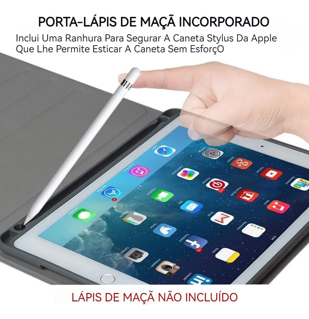 Teclado Touch + Mouse Recarregável + Capa Para iPad Pro 11 - Imagem 8