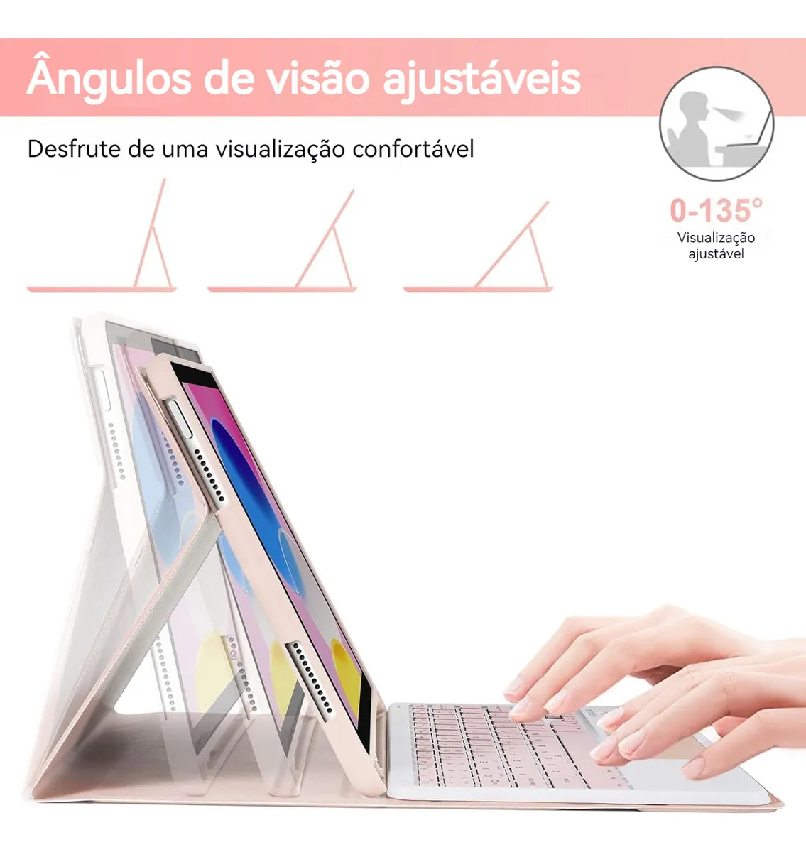 Capa Para iPad Air 11 Pol. (m2/m3) Com Teclado Touch + Mouse - Imagem 7