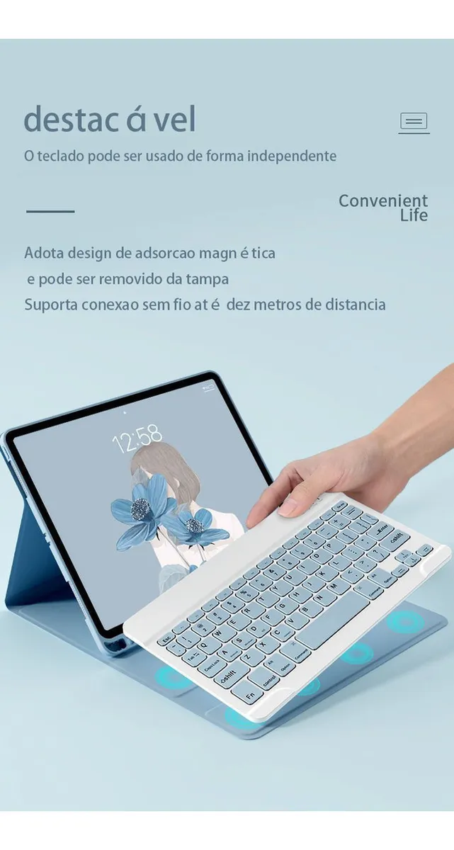 Tampa + Teclado Iluminado Para iPad Pro12 12,9 Polegadas - Imagem 4