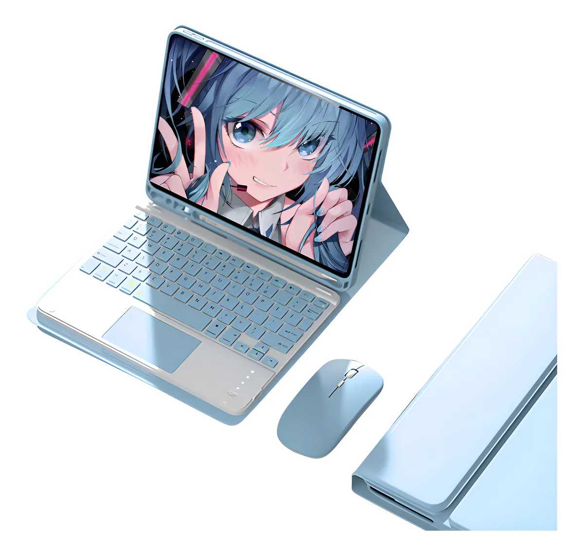 Capa Suporte Para iPad 6ª/5ª/air2 9.7 Pol+teclado Bluetooth Cor Laranjateclado - Imagem 15