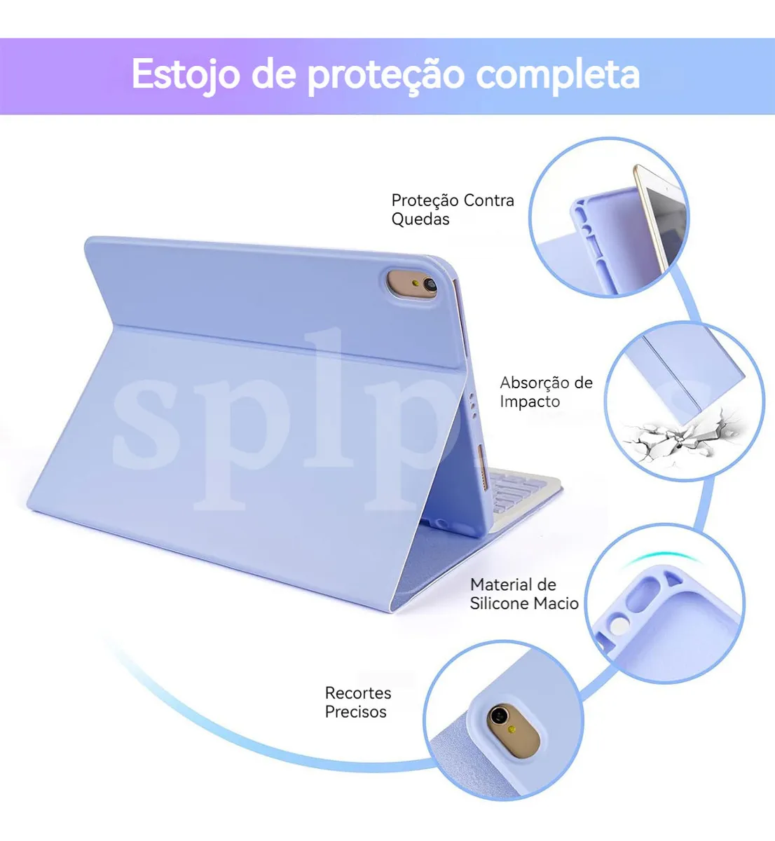 Teclado Bluetooth + Capa + Mouse Para iPad 9ª 8ª 7ª Geração - Imagem 8