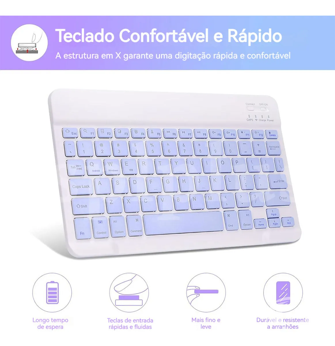 Teclado Bluetooth + Capa + Mouse Para iPad 9ª 8ª 7ª Geração - Imagem 6