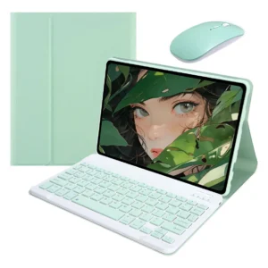 Teclado Bluetooth + Capa + Mouse Para iPad 9ª Geração 10.2'' Cor Capa Verde + Teclado Verde + Mouse Verde