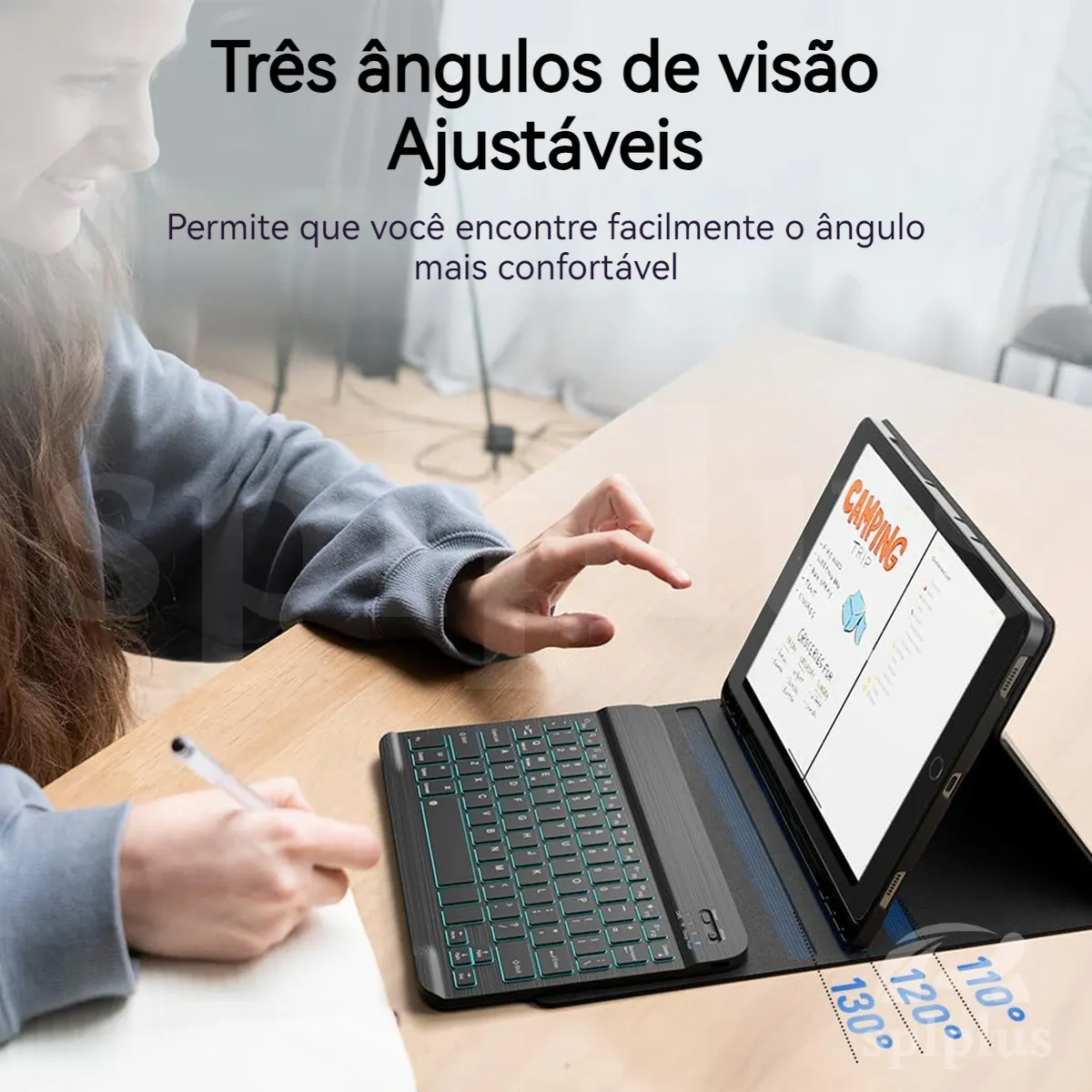 Capas E Mouse Para Tab S6 Lite Com Teclado Retroiluminado - Imagem 10