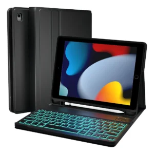Capa De Couro Com Teclado Retroiluminado Para iPad 9 Cor Capa Preta E Teclado