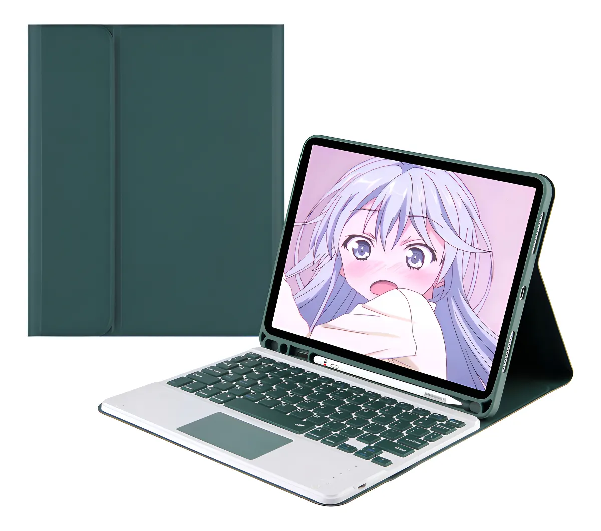 Capa Para iPad 9ª/8ª/7ªgeração A2602 A2603 Com Teclado Touch Cor Rosa + Teclado Touchpad - Imagem 29