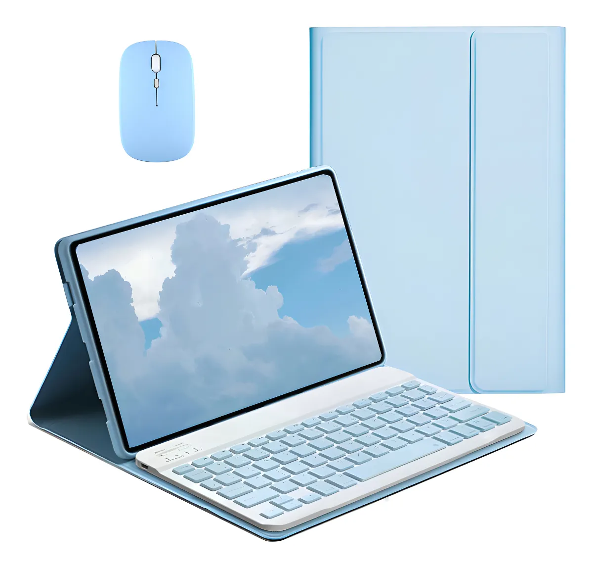 Teclado Bluetooth + Capa + Mouse Para iPad 9ª Geração 10.2'' Cor Capa Preta + Teclado Preto + Mouse Preto - Imagem 17