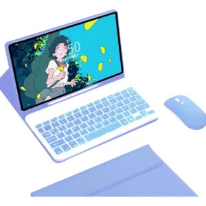 Teclado Retroiluminado + Mouse + Capa Para Tab S7/s8 Cor Roxa Lavanda+teclado Iluminado+rato