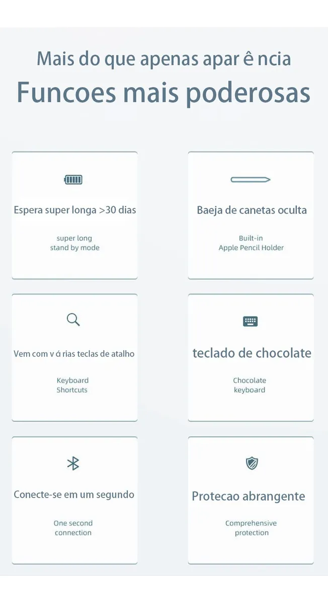 Tampa + Teclado Iluminado Para iPad Pro12 12,9 Polegadas - Imagem 5