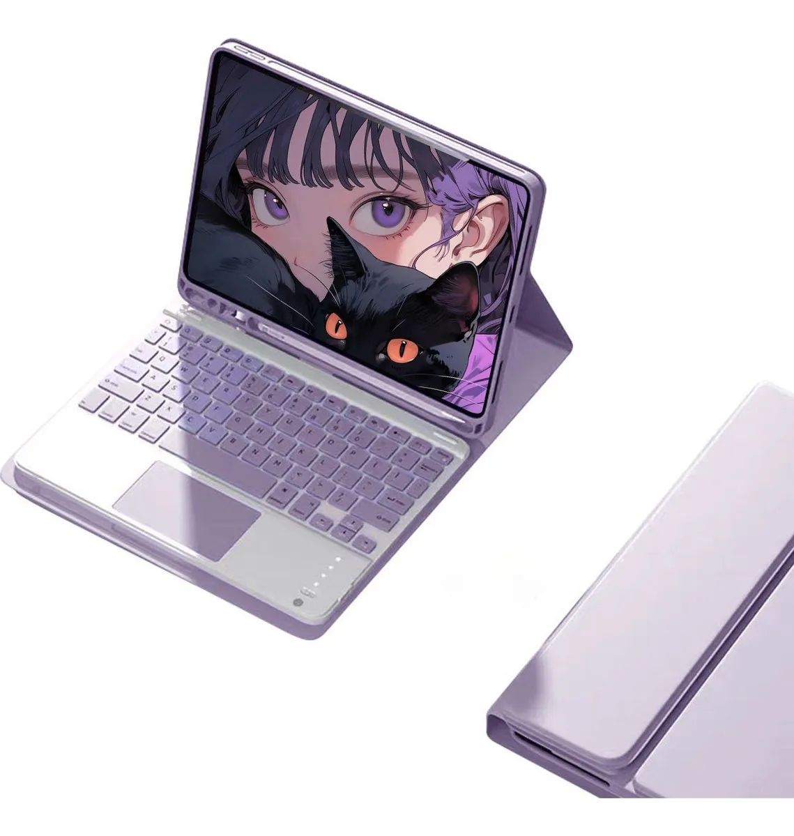 Capa Para iPad 9ª/8ª/7ªgeração A2602 A2603 Com Teclado Touch Cor Rosa + Teclado Touchpad - Imagem 19