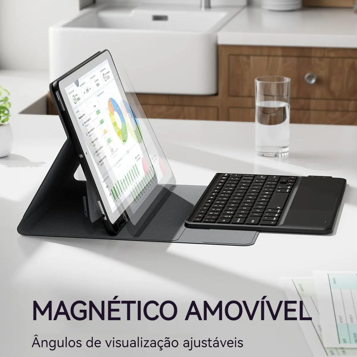 Teclado Bluetooth Touch + Capa Para iPad 9ª/8ª/7ª Geração - Imagem 9