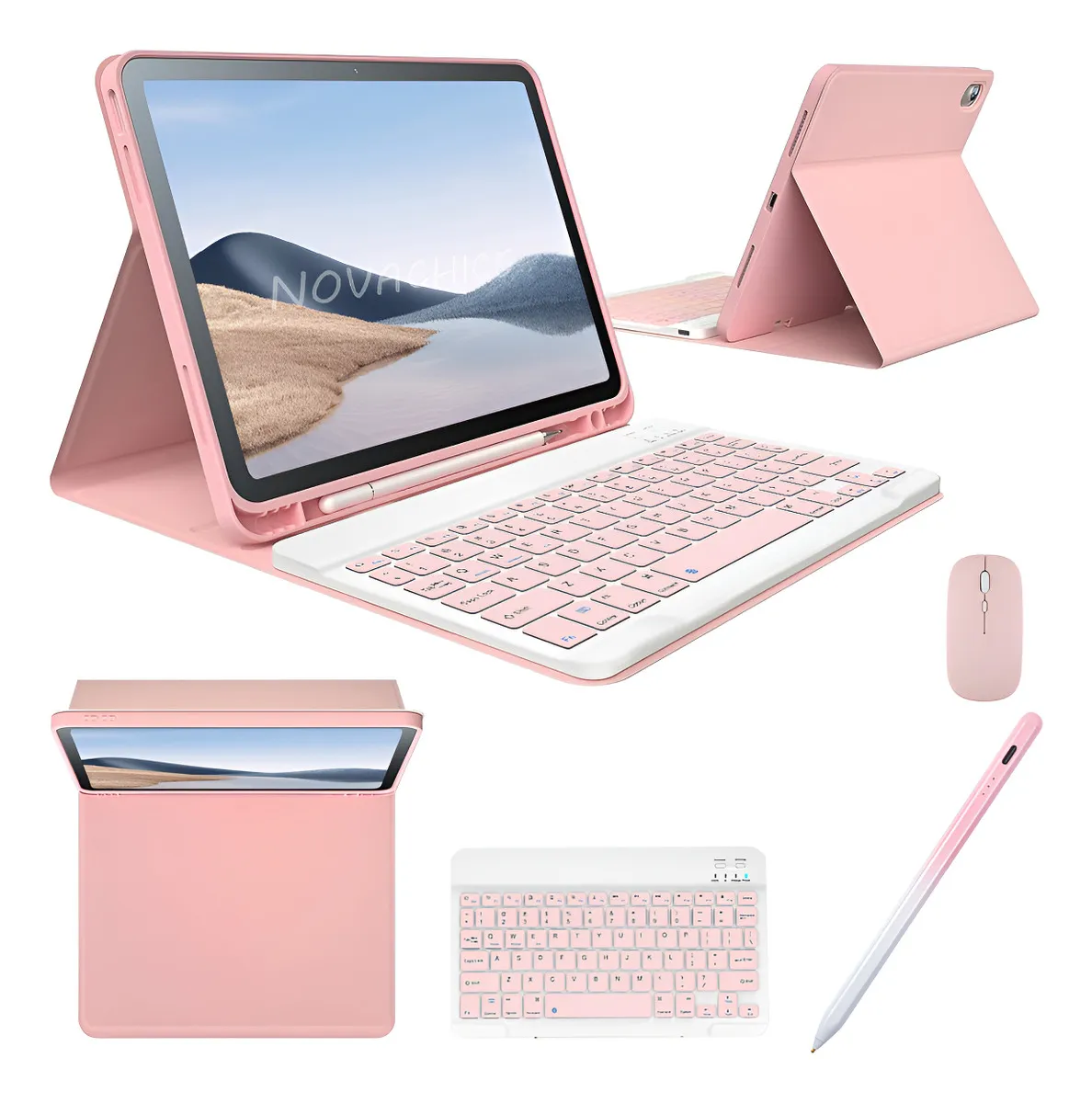 Capa Suporte Para iPad 6ª/5ª/air2 9.7 Pol+teclado Bluetooth Cor Laranjateclado - Imagem 9