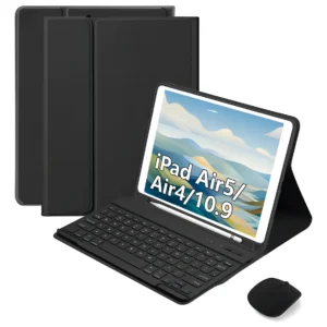 Capa Para iPad Air 4/5 10,9 Pol. Teclado Mouse Bluetooth Cor Preto Preto Teclado Preto Carregamento Bluetooth Mouse