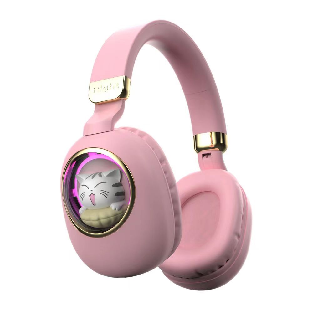 Fones de Ouvido Privados Modelo Transfronteiriço para Meninas Cartoon Fofo Sem Fio Luminoso Fones de Ouvido de Pet Fofo Microfone para Transmissão ao Vivo Fones de Ouvido Bluetooth - Imagem 8