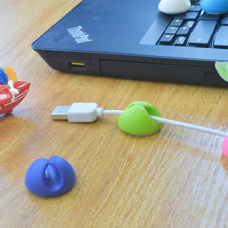 Single-hole earphone winder desktop self-adhesive single-hole fixer mobile phone cable buckle fixer storage organizer - Imagem 3