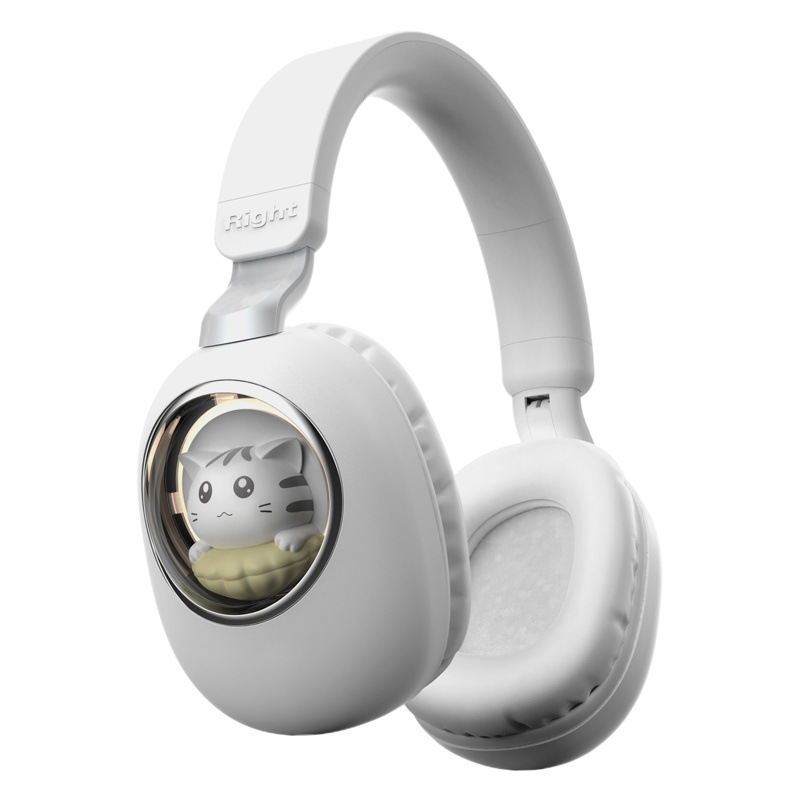 Fones de Ouvido Privados Modelo Transfronteiriço para Meninas Cartoon Fofo Sem Fio Luminoso Fones de Ouvido de Pet Fofo Microfone para Transmissão ao Vivo Fones de Ouvido Bluetooth