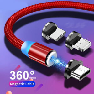 Magnetic cable for Apple Android Ttpe-c multi-functional three-in-one 360-degree magnetic cable