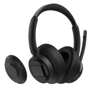 Fone de ouvido Bluetooth over-ear Fone de ouvido Bluetooth destacável Headset para atendimento ao cliente Fone de ouvido Bluetooth com cancelamento de ruído ENC